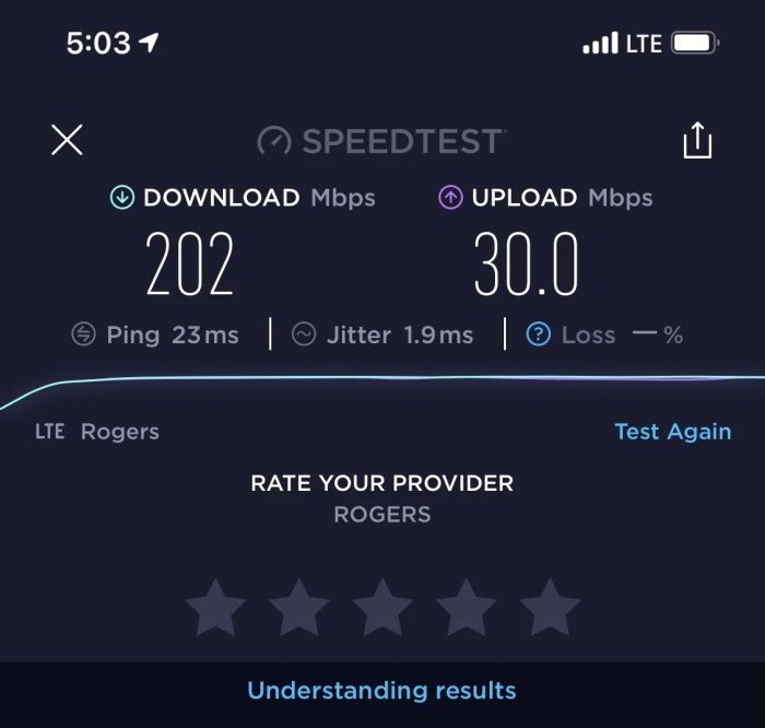 5G coverage smartphone test