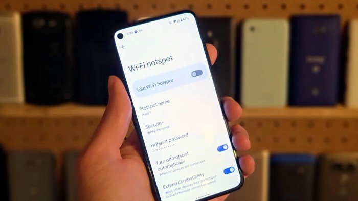 Mobile hotspot smartphones